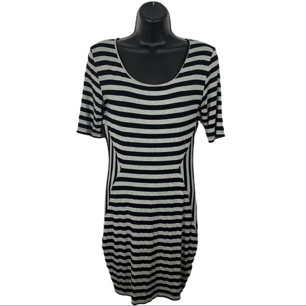 VENUS black and gray stripped dress